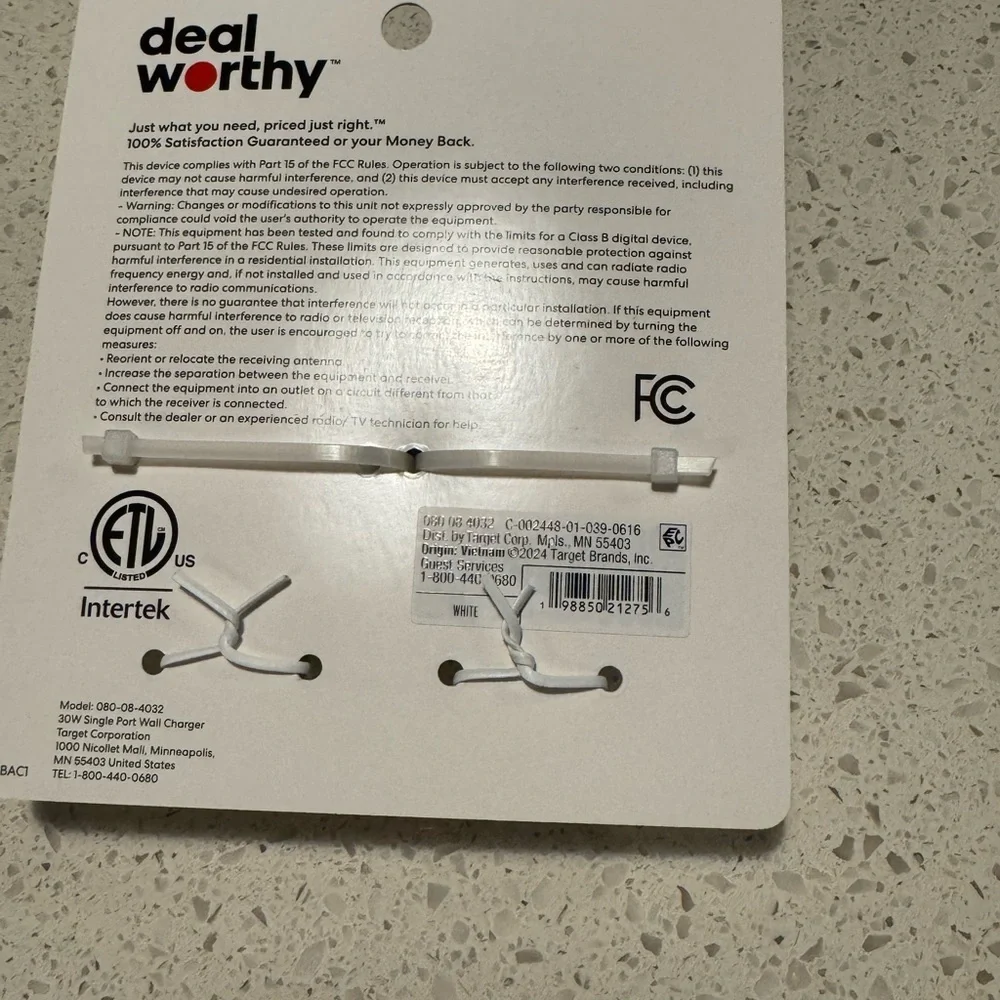 USB-C Charger Fast 30W Wall Chargers - 2 Pack White NIB x Dealworthy